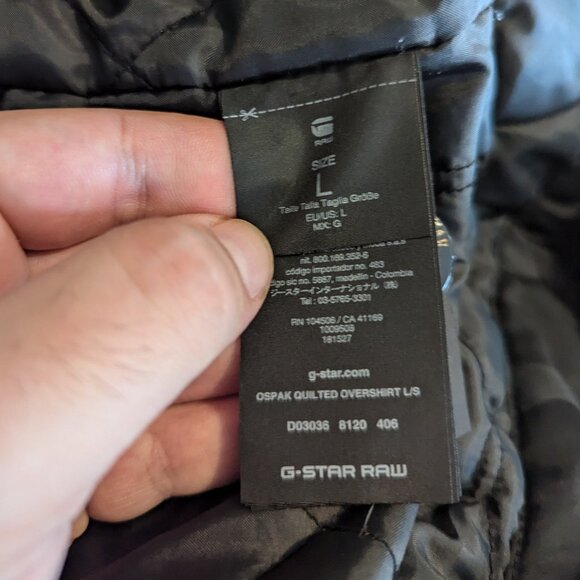 G-STAR - Ospak Quilted overshirt jacket - Sz L - Picture 10 of 10